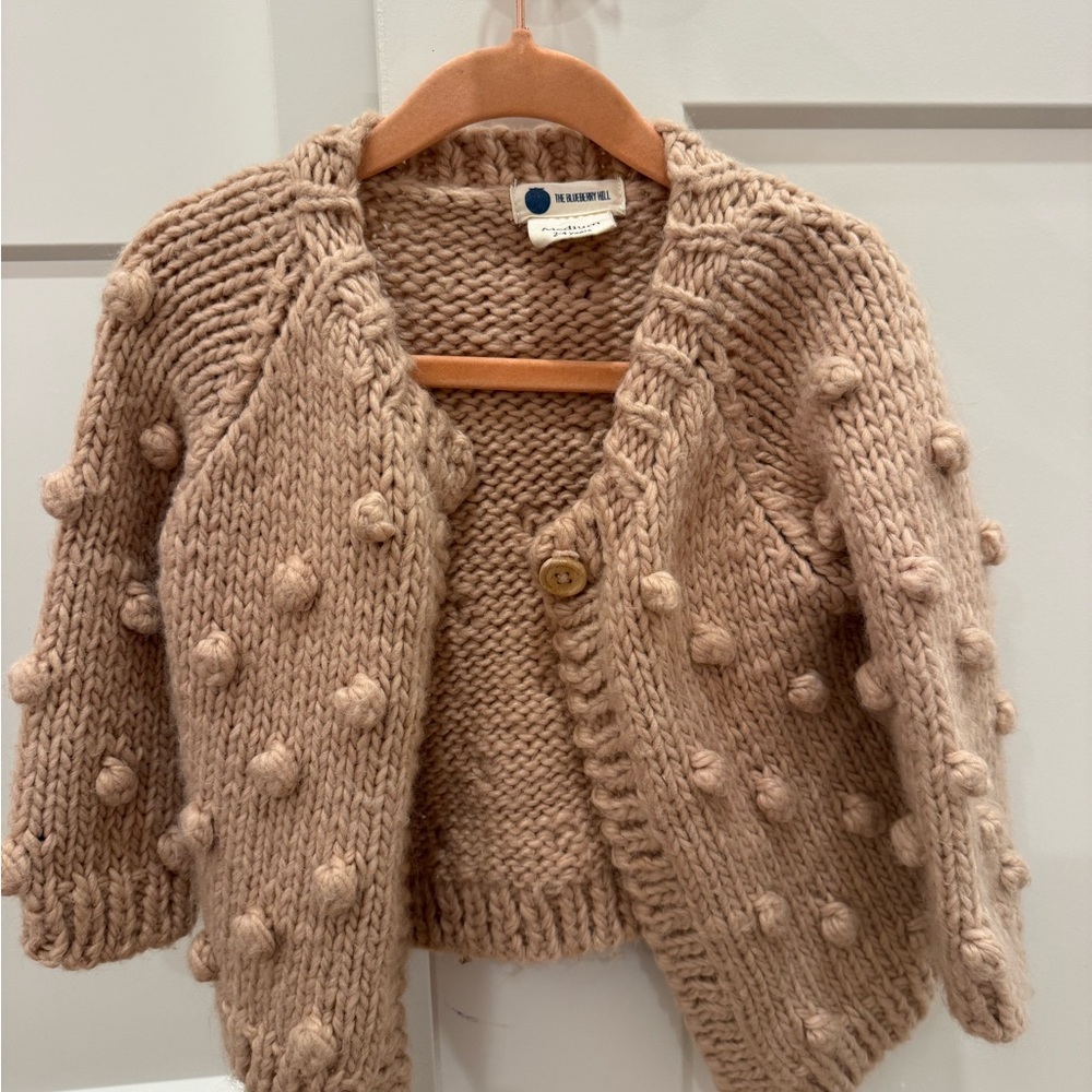 The Beaufort Bonnet Company Kids' Tan Bobble Knit Cardigan
